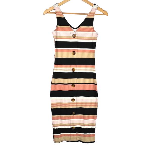 No Boundaries Stripe Bodycon Maxi Dress Small - Picture 1 of 7